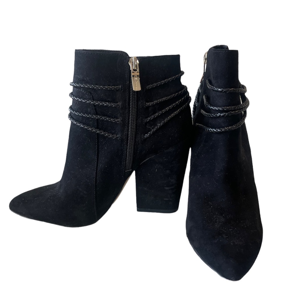 BCBGeneration black suede booties.